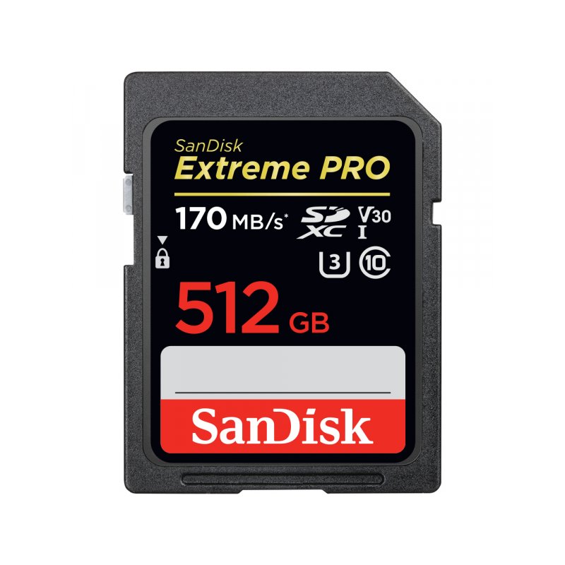 SanDisk SDXC 512GB CARD Extreme Pro 170/90 V30 UHS-I U3 SDSDXXY-512G-GN4IN från buy2say.com! Anbefalede produkter | Elektronik o