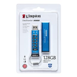 Kingston DataTraveler 2000 128GB USB FlashDrive 3.0 Secure DT2000/128GB 128GB | buy2say.com