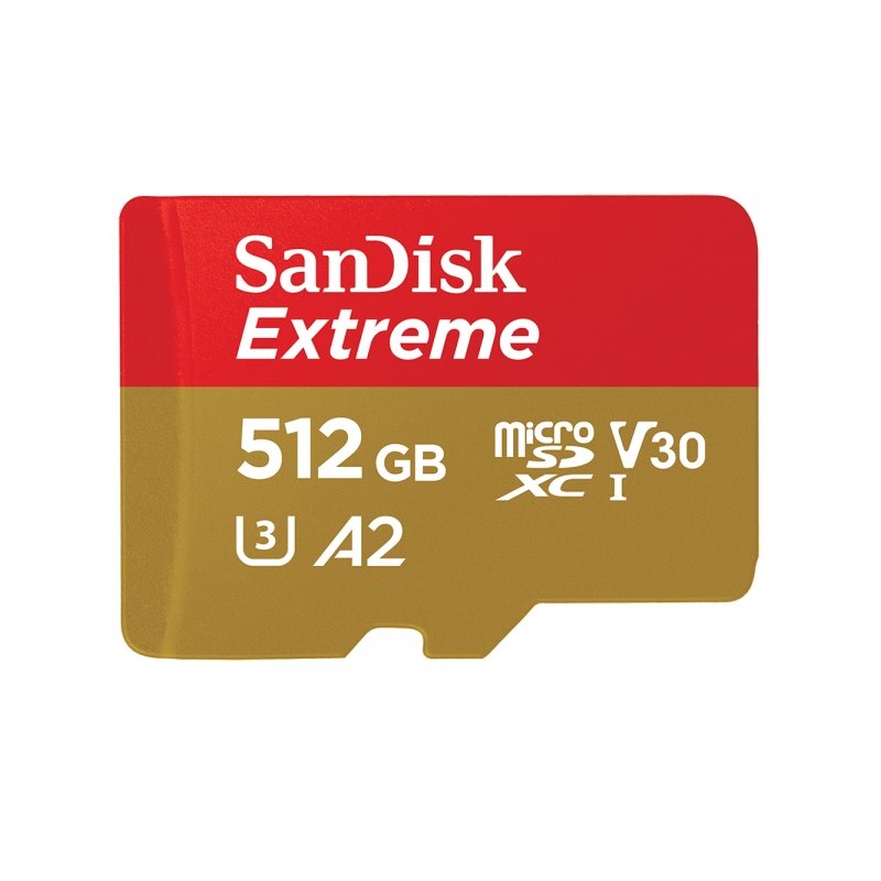 SANDISK MicroSDXC  Extreme 512GB  R160/W90 C10 U3 V30 A2 SDSQXA1-512G-GN6MA från buy2say.com! Anbefalede produkter | Elektronik 