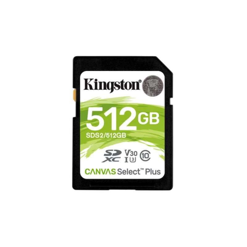 Kingston Canvas Select Plus SDXC 512GB  Class10 UHS-I SDS2/512GB fra buy2say.com! Anbefalede produkter | Elektronik online butik