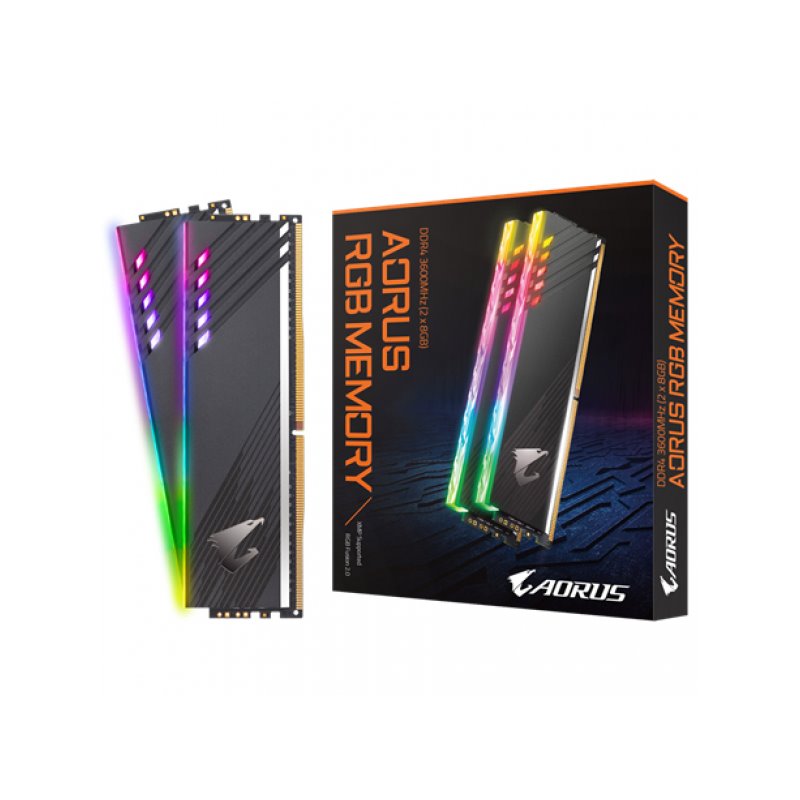 GIGABYTE AORUS RGB DDR4 16GB KIT 2x8GB PC 3600 GP-AR36C18S8K2HU416R från buy2say.com! Anbefalede produkter | Elektronik online b