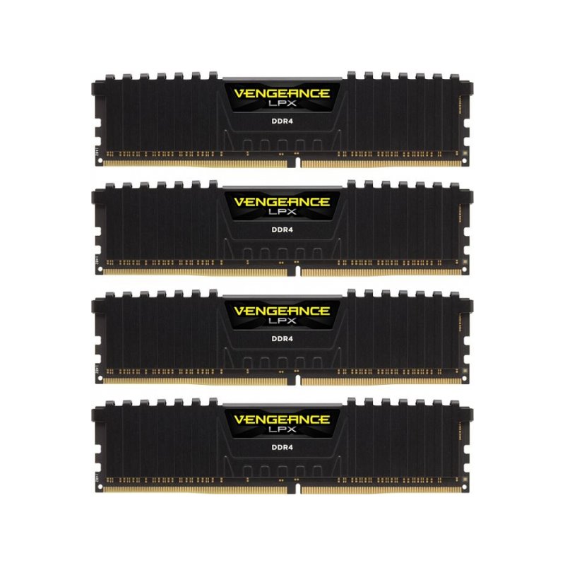 DDR4 64GB PC 2666 CL16 CORSAIR (4x16GB) Vengeance LPX CMK64GX4M4A2666C16 fra buy2say.com! Anbefalede produkter | Elektronik onli