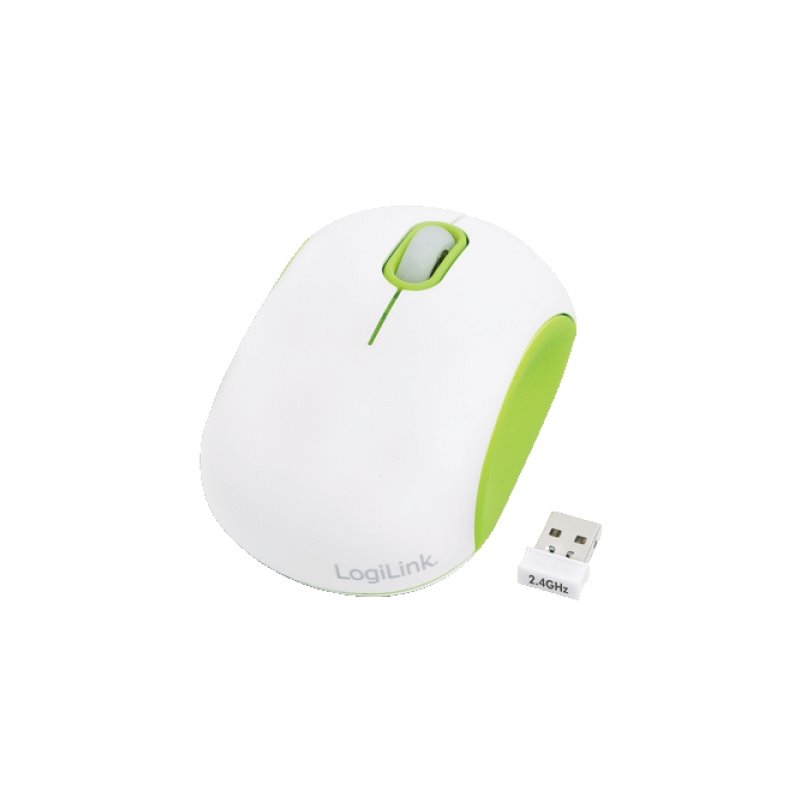 LogiLink Maus Cooper funk USB 2.4G white/green 6-10 Meter ID0086A von buy2say.com! Empfohlene Produkte | Elektronik-Online-Shop