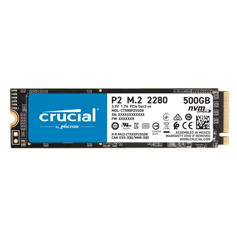 Crucial  HDSSD M.2 (2280) 500GB Crucial P2 NVMe Box CT500P2SSD8 от buy2say.com!  Препоръчани продукти | Онлайн магазин за електр