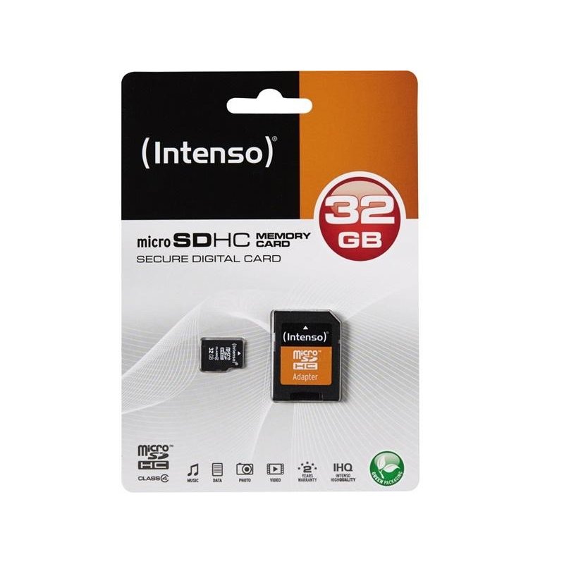 MicroSDHC 32GB Intenso +Adapter CL4 Blister от buy2say.com!  Препоръчани продукти | Онлайн магазин за електроника