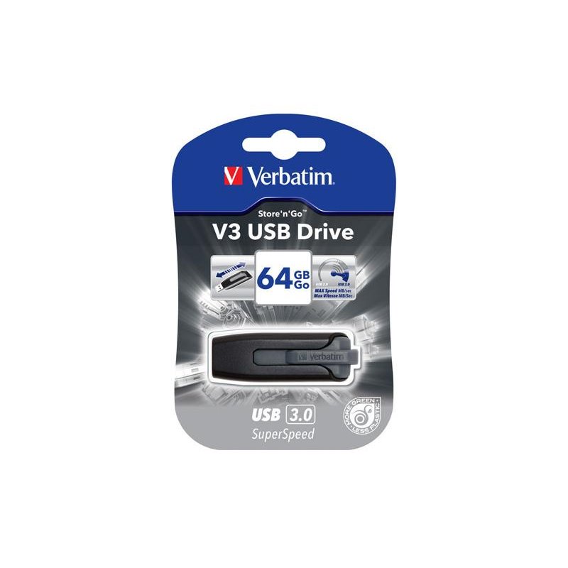 USB FlashDrive 64GB Verbatim Store n Go V3 USB 3.0 Blister (Black) von buy2say.com! Empfohlene Produkte | Elektronik-Online-Shop