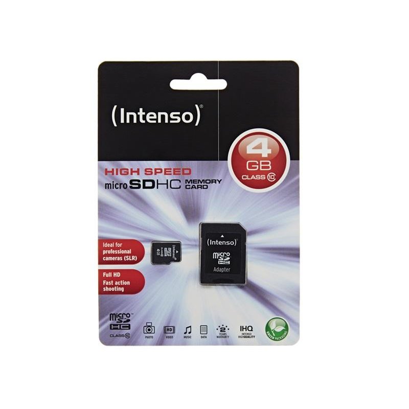 MicroSDHC 4GB Intenso + Adapter CL10 Blister alkaen buy2say.com! Suositeltavat tuotteet | Elektroniikan verkkokauppa