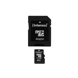 MicroSDHC 4GB Intenso + Adapter CL10 Blister från buy2say.com! Anbefalede produkter | Elektronik online butik