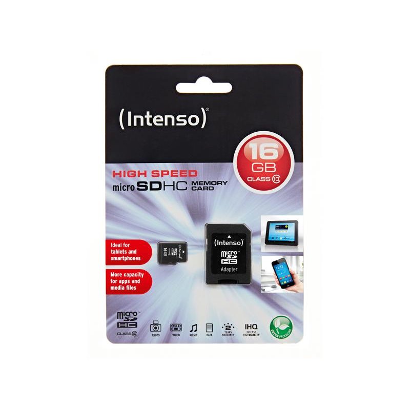 MicroSDHC 16GB Intenso + Adapter CL10 Blister fra buy2say.com! Anbefalede produkter | Elektronik online butik