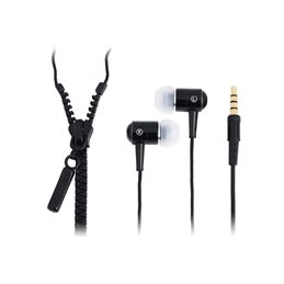 LogiLink Stereo In-Ear Earphones Zipper black HS0021 Ear-Headsets | buy2say.com LogiLink