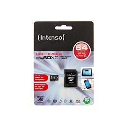 MicroSDXC 64GB Intenso +Adapter CL10 Blister от buy2say.com!  Препоръчани продукти | Онлайн магазин за електроника