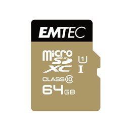 MicroSDXC 64GB EMTEC +Adapter CL10 EliteGold UHS-I 85MB/s Blister from buy2say.com! Buy and say your opinion! Recommend the prod