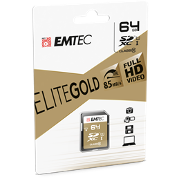 SDXC 64GB Emtec CL10 EliteGold UHS-I 85MB/s Blister 64GB | buy2say.com Emtec