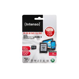 MicroSDXC 128GB Intenso Premium CL10 UHS-I +Adapter Blister from buy2say.com! Buy and say your opinion! Recommend the product!