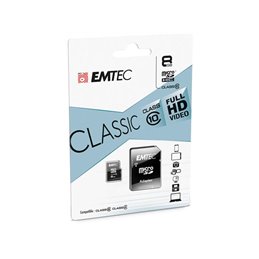 MicroSDHC 8GB EMTEC +Adapter CL10 CLASSIC Blister от buy2say.com!  Препоръчани продукти | Онлайн магазин за електроника