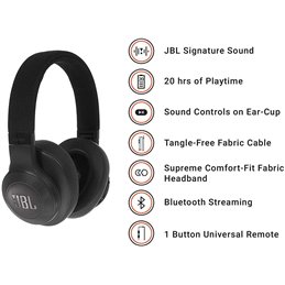 JBL Over-Ear Bluetooth Headphones E55BT (Black) от buy2say.com!  Препоръчани продукти | Онлайн магазин за електроника
