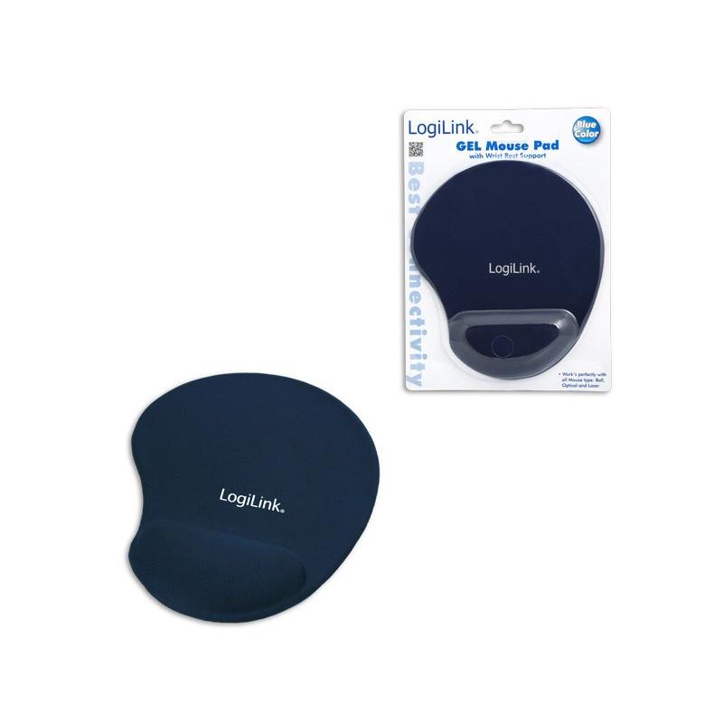 LogiLink Mousepad with silicone gel hand rest Blue ID0027B fra buy2say.com! Anbefalede produkter | Elektronik online butik