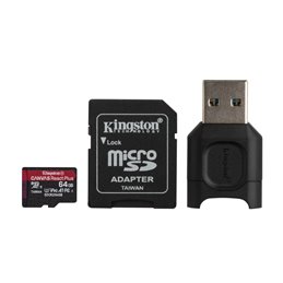 Kingston Canvas React Plus MicroSDXC SDCR2 64GB w/Ad. + Reader MLPMR2/64GB från buy2say.com! Anbefalede produkter | Elektronik o