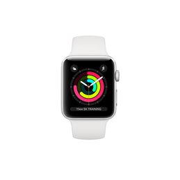 Apple Watch 3 38mm Silver Alu Case w/ White Sport Band MTEY2ZD/A fra buy2say.com! Anbefalede produkter | Elektronik online butik