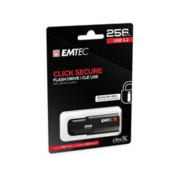 USB FlashDrive 256GB EMTEC B120 Click Secure USB 3.2 (100MB/s) från buy2say.com! Anbefalede produkter | Elektronik online butik