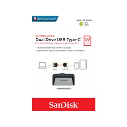 SanDisk USB-Flash Drive 128GB Ultra Dual Drive Type-C SDDDC2-128G-G46 fra buy2say.com! Anbefalede produkter | Elektronik online 