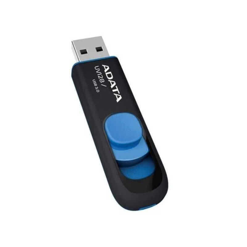 ADATA USB-Stick 32GB DashDrive UV128  (black/blue) retail AUV128-32G-RBE fra buy2say.com! Anbefalede produkter | Elektronik onli