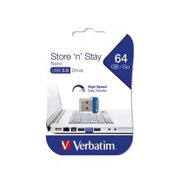 Verbatim Store n Stay USB 3.0 Stick 64GB Nano Retail Blister 98711 от buy2say.com!  Препоръчани продукти | Онлайн магазин за еле