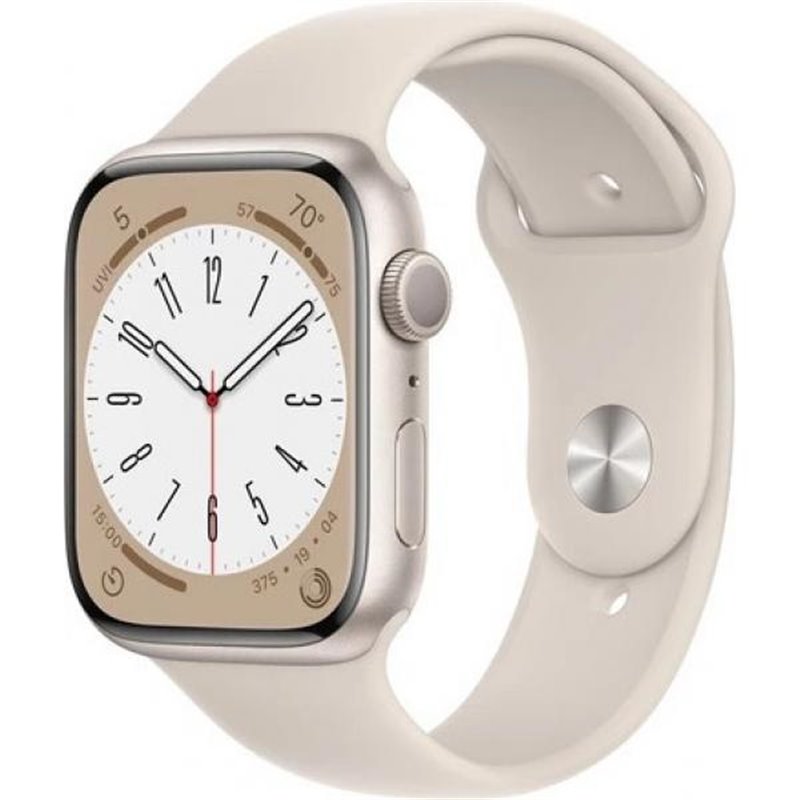 Apple Watch Series 8 45mm (GPS) Aluminium Starlight Gold Case Sport Band Gold von buy2say.com! Empfohlene Produkte | Elektronik-