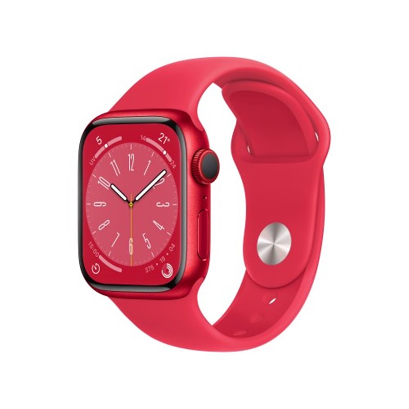 Apple Watch Mnj23ty/A Series 8 Cell 41mm Red Aluminum Case Red Sport Band från buy2say.com! Anbefalede produkter | Elektronik on