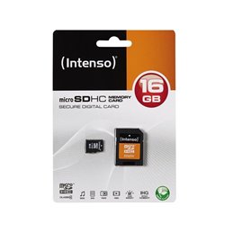 MicroSDHC 16GB Intenso +Adapter CL4 Blister от buy2say.com!  Препоръчани продукти | Онлайн магазин за електроника