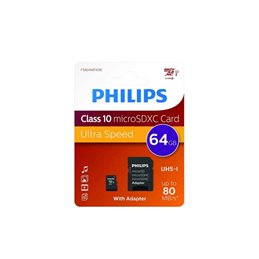 Philips MicroSDXC 64GB CL10 80mb/s UHS-I +Adapter Retail from buy2say.com! Buy and say your opinion! Recommend the product!