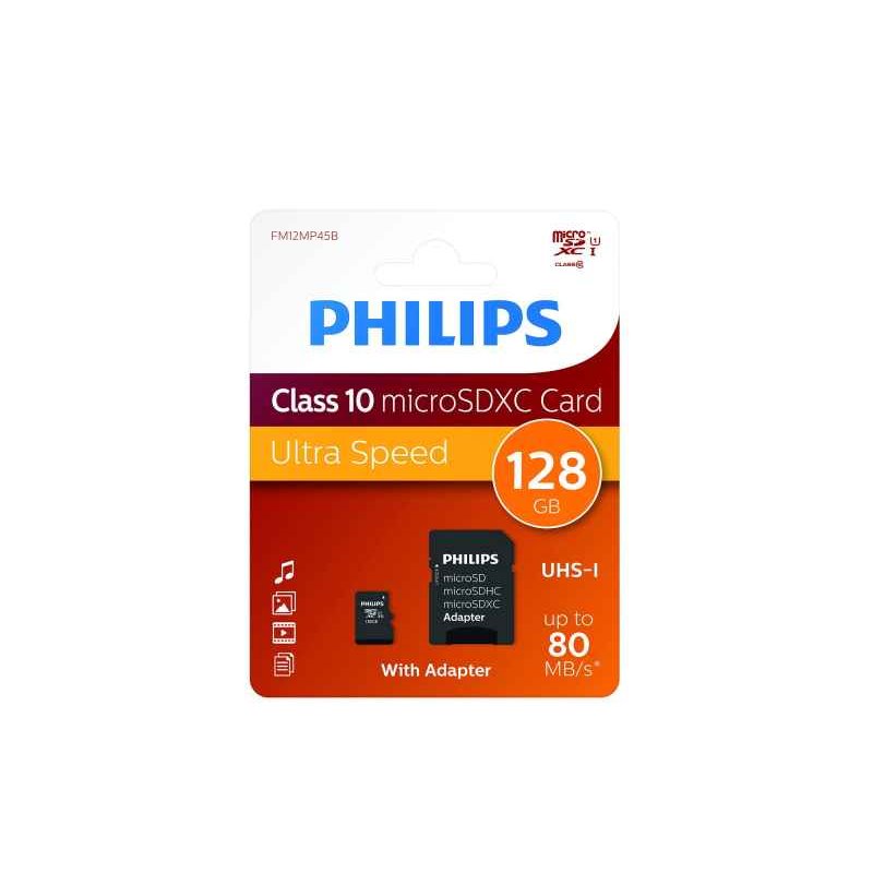 Philips MicroSDXC 128GB CL10 80mb/s UHS-I +Adapter Retail von buy2say.com! Empfohlene Produkte | Elektronik-Online-Shop