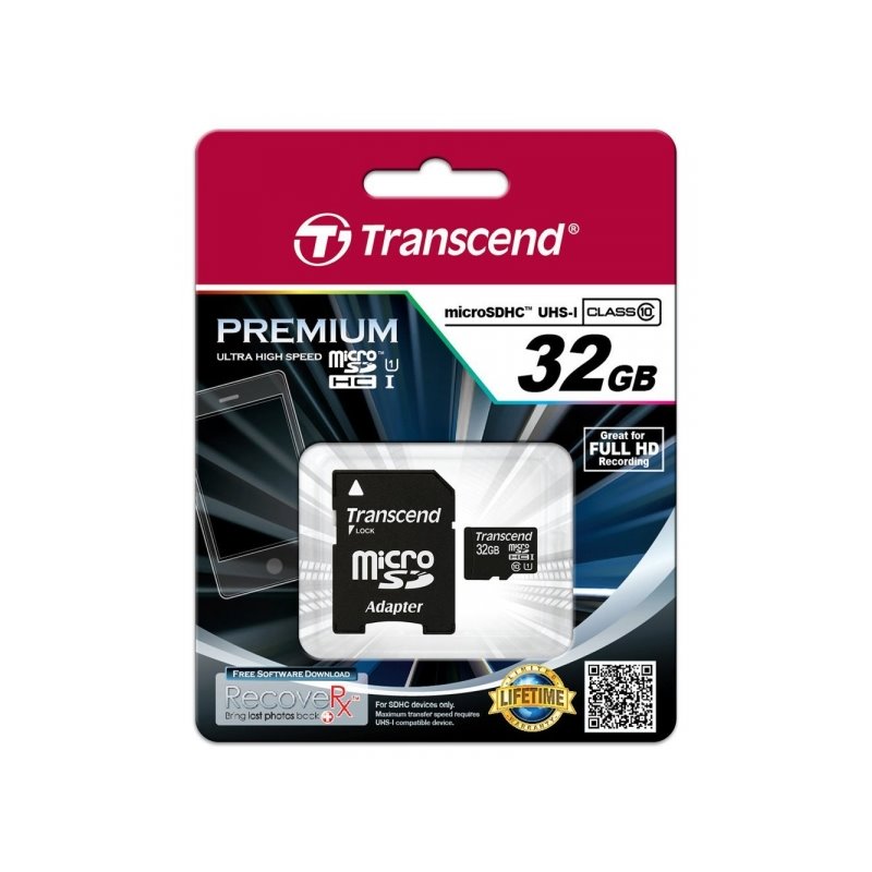Transcend MicroSD/SDHC Card 32GB UHS1 w/adapter TS32GUSDU1 alkaen buy2say.com! Suositeltavat tuotteet | Elektroniikan verkkokaup