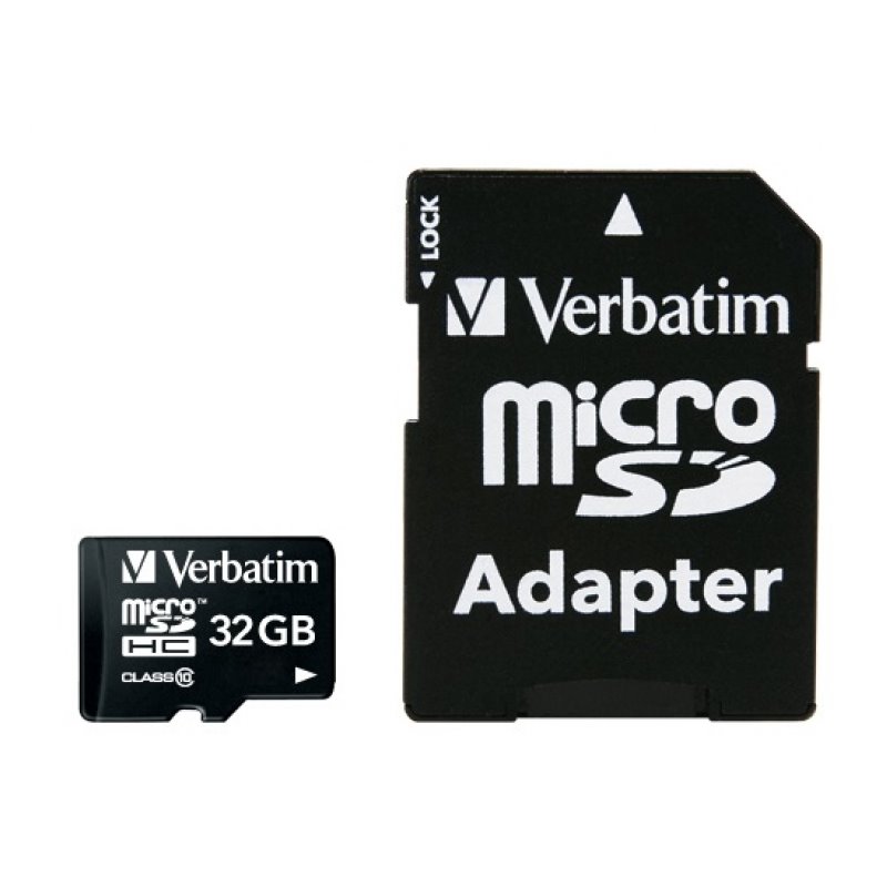 Verbatim MicroSD/SDHC Card 32GB Premium Cl.10 + Adap. Retail 44083 från buy2say.com! Anbefalede produkter | Elektronik online bu
