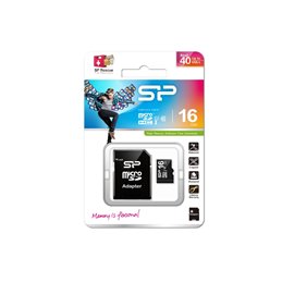 Silicon Power Micro SDCard 16GB SDHC Class 10 w/Ad. Ret. SP016GBSTH010V10SP fra buy2say.com! Anbefalede produkter | Elektronik o