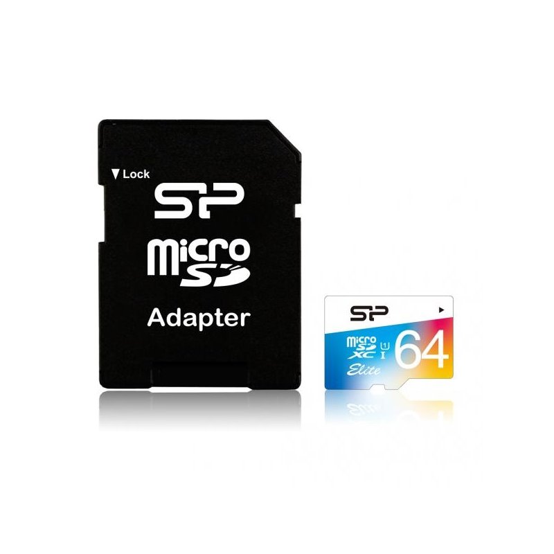 Silicon Power MicroSDXC 64GB UHS-1 Elite/cl. 10 w/Adapt/ SP064GBSTXBU1V20SP fra buy2say.com! Anbefalede produkter | Elektronik o