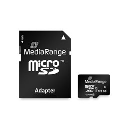 MediaRange MicroSD/SDXC Card 128GB UHS-1 Cl.10 inkl. Adapter MR945 fra buy2say.com! Anbefalede produkter | Elektronik online but