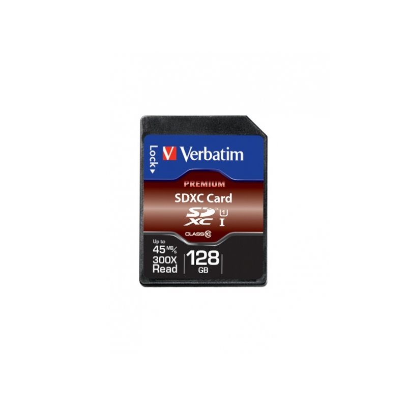 Verbatim SD Card 128GB SDXC Premium Class 10 Retail 44025 från buy2say.com! Anbefalede produkter | Elektronik online butik