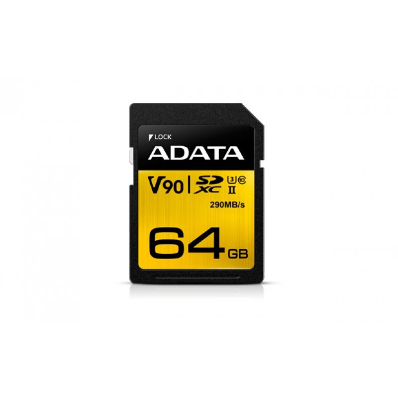ADATA SD Card 64GB SDXC (UHS-II U3 Class 10) ASDX64GUII3CL10-C från buy2say.com! Anbefalede produkter | Elektronik online butik