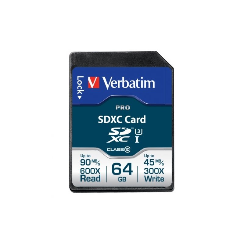 Verbatim PRO Flash-Speicherkarte 64GB SDXC Cl.10 47022 from buy2say.com! Buy and say your opinion! Recommend the product!