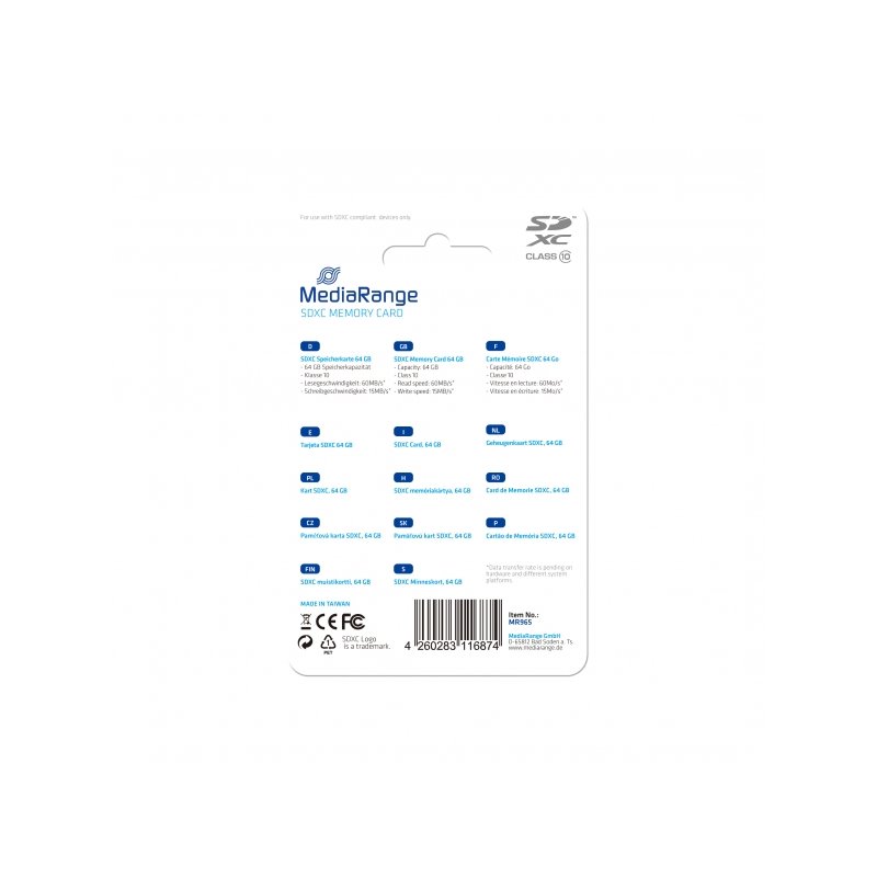 MediaRange SDXC Card 64GB Cl.10 MR965 от buy2say.com!  Препоръчани продукти | Онлайн магазин за електроника