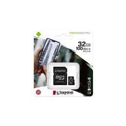 Kingston MicroSDHC 32GB +Adapter Canvas Select Plus SDCS2/32GB från buy2say.com! Anbefalede produkter | Elektronik online butik