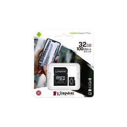 Kingston MicroSDHC 32GB +Adapter Canvas Select Plus SDCS2/32GB fra buy2say.com! Anbefalede produkter | Elektronik online butik