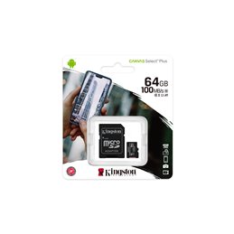 Kingston MicroSDXC 64GB +Adapter Canvas Select Plus SDCS2/64GB från buy2say.com! Anbefalede produkter | Elektronik online butik