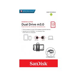 SanDisk USB Flash Drive Ultra Dual M3.0 128GB SDDD3-128G-G46 fra buy2say.com! Anbefalede produkter | Elektronik online butik