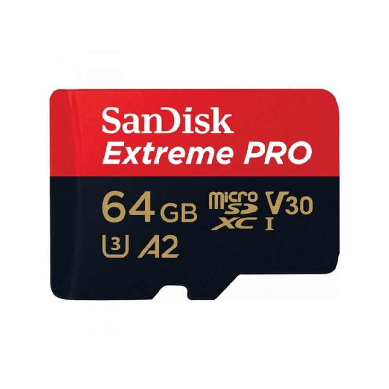 64 GB MicroSDXC SANDISK Extreme PRO R170/W90 C10 U3 V30 A2 - SDSQXCY-064G-GN6MA från buy2say.com! Anbefalede produkter | Elektro