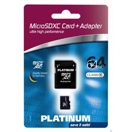 Platinum Micro SDXC 64GB +Adapter CL10 fra buy2say.com! Anbefalede produkter | Elektronik online butik