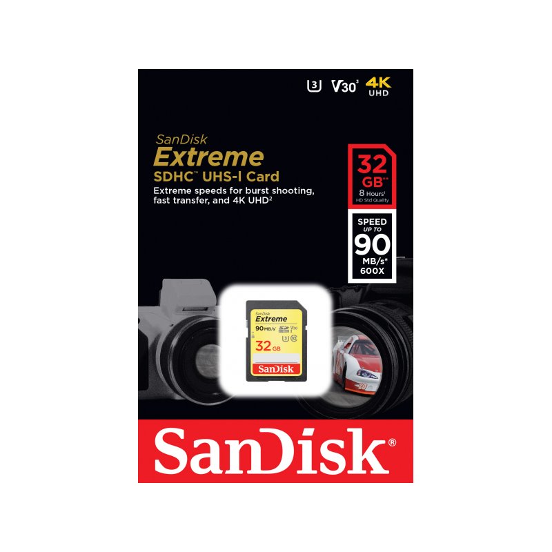 SanDisk SDHC EXTREME 32GB 40/90 SDSDXVE-032G-GNCIN från buy2say.com! Anbefalede produkter | Elektronik online butik