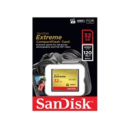SanDisk CompactFlash Card Extreme 32GB SDCFXSB-032G-G46 från buy2say.com! Anbefalede produkter | Elektronik online butik