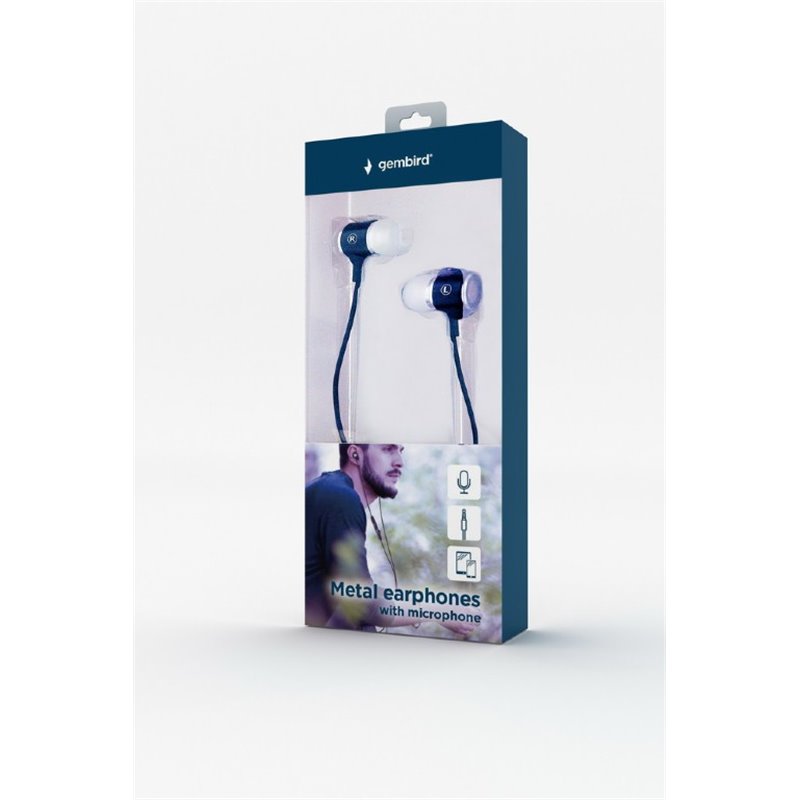 Gembird In-Ear Kopfh�rer mit Mikrofon blau MHS-EP-001 von buy2say.com! Empfohlene Produkte | Elektronik-Online-Shop